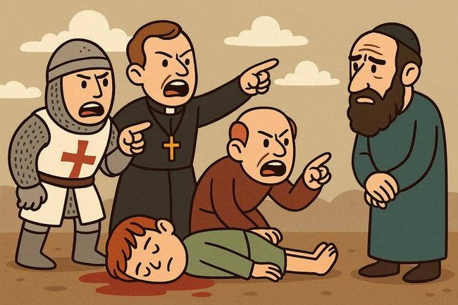 Христиане обвиняют еврея в убийстве христианского мальчика