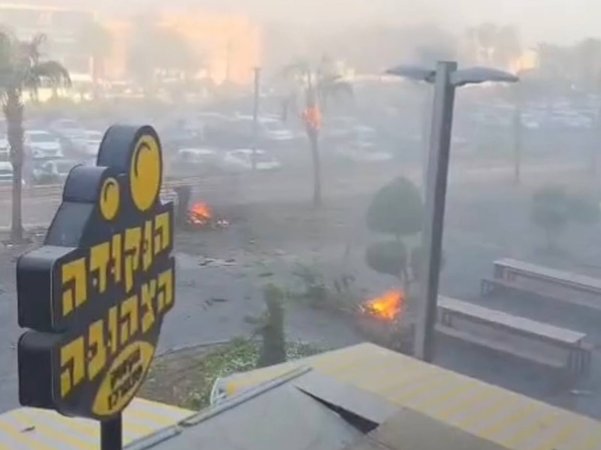 Место прилета беспилотника в Эйлате
