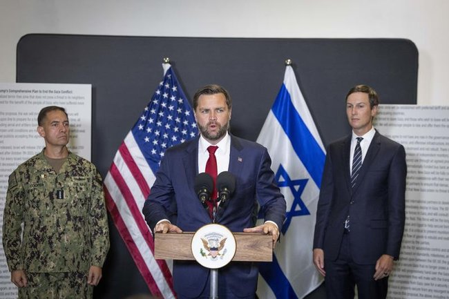 Вице-президент США Джей Ди Вэнс во время визита в Израиль