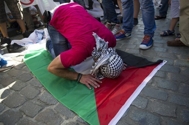 Пропалестинская демонстрация в Брюсселе, Бельгия