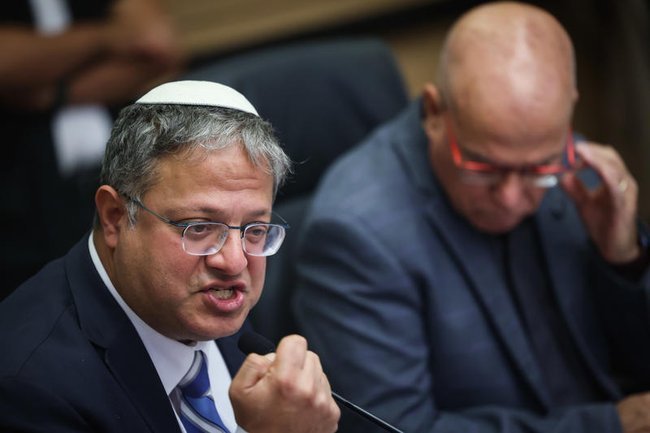 Итамар Бен-Гвир и Цвика Фогель на заседании Комиссии по национальной безопасности