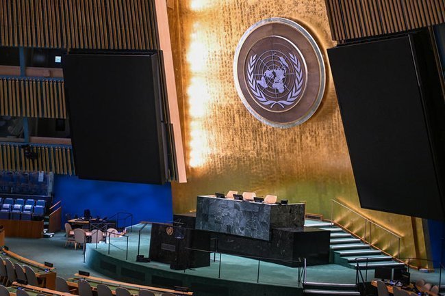 Зал Генеральной Ассамблеи ООН в Нью-Йорке, США