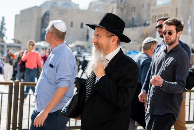Главный раввин России Берл Лазар в  Иерусалиме.