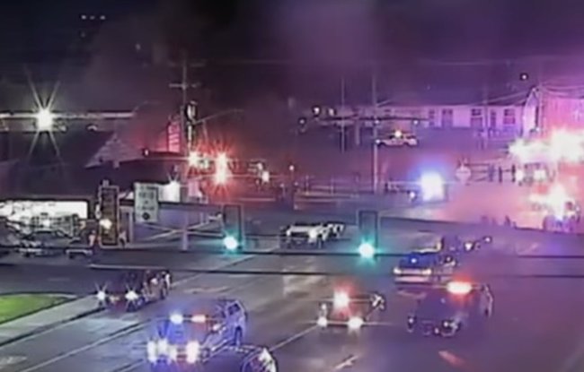 Место стрельбы в Солт-Лейк-Сити, машины полиции