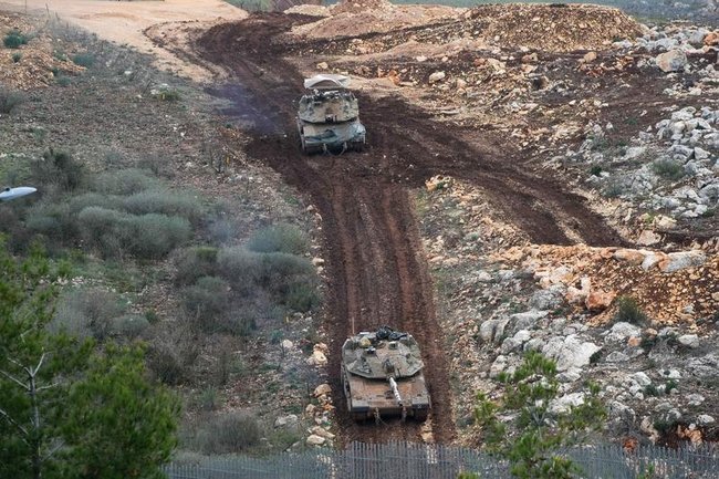 Израильские танки на границе с Ливаном