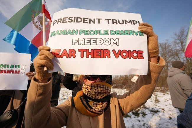 Демонстрация в поддержку иранских протестов в Румынии.