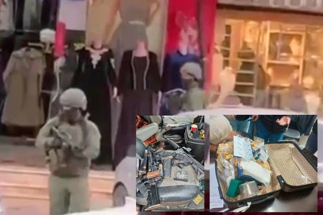 Кадр видео с ограблением ювелирного магазина в Дахарии.