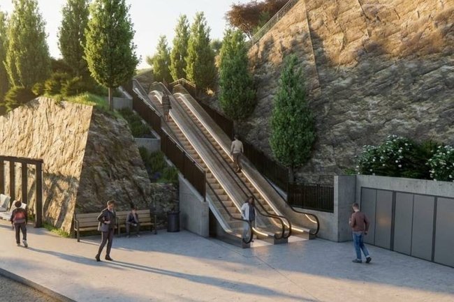 Проект постройки уличных эскалаторов в Хайфе.