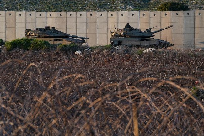 Израильские танки на границе с Ливаном.