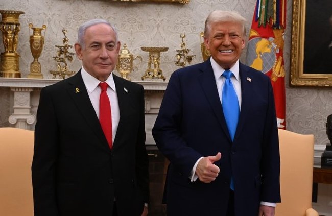 Президент США Дональд Трамп и премьер-министр Израиля Биньямин Нетаниягу в Белом доме.