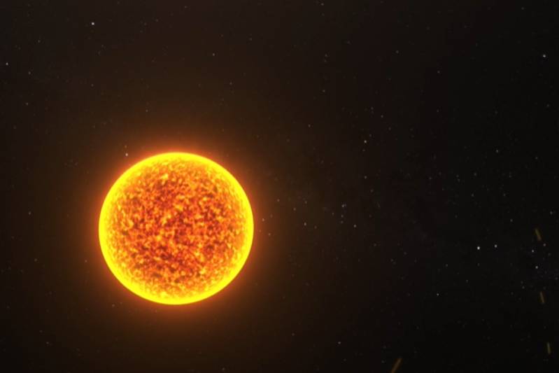 солнце на фоне темного космоса