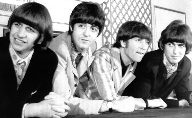 Музыканты The Beatles на пресс-конференции в Нью-Йорке 23 августа 1966 года.