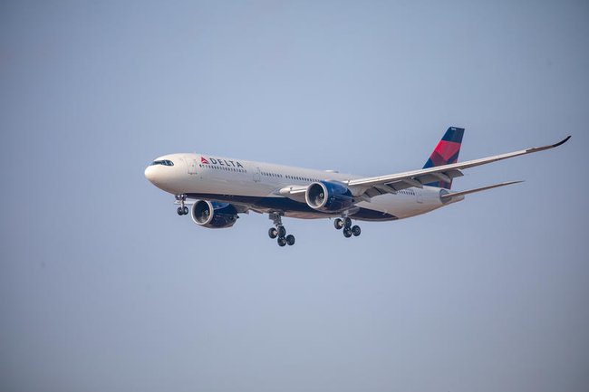 Самолет Delta в небе
