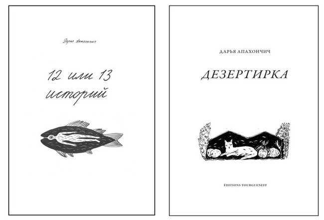 Обложки книг Дарьи Апахончич «12 или 13 историй» и «Дезертирка».